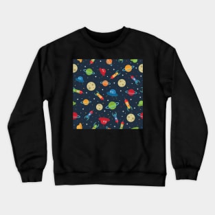 Rockets Planets and Stars Crewneck Sweatshirt